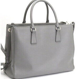 Prada Leather Saffiano Gray Bag Galleria